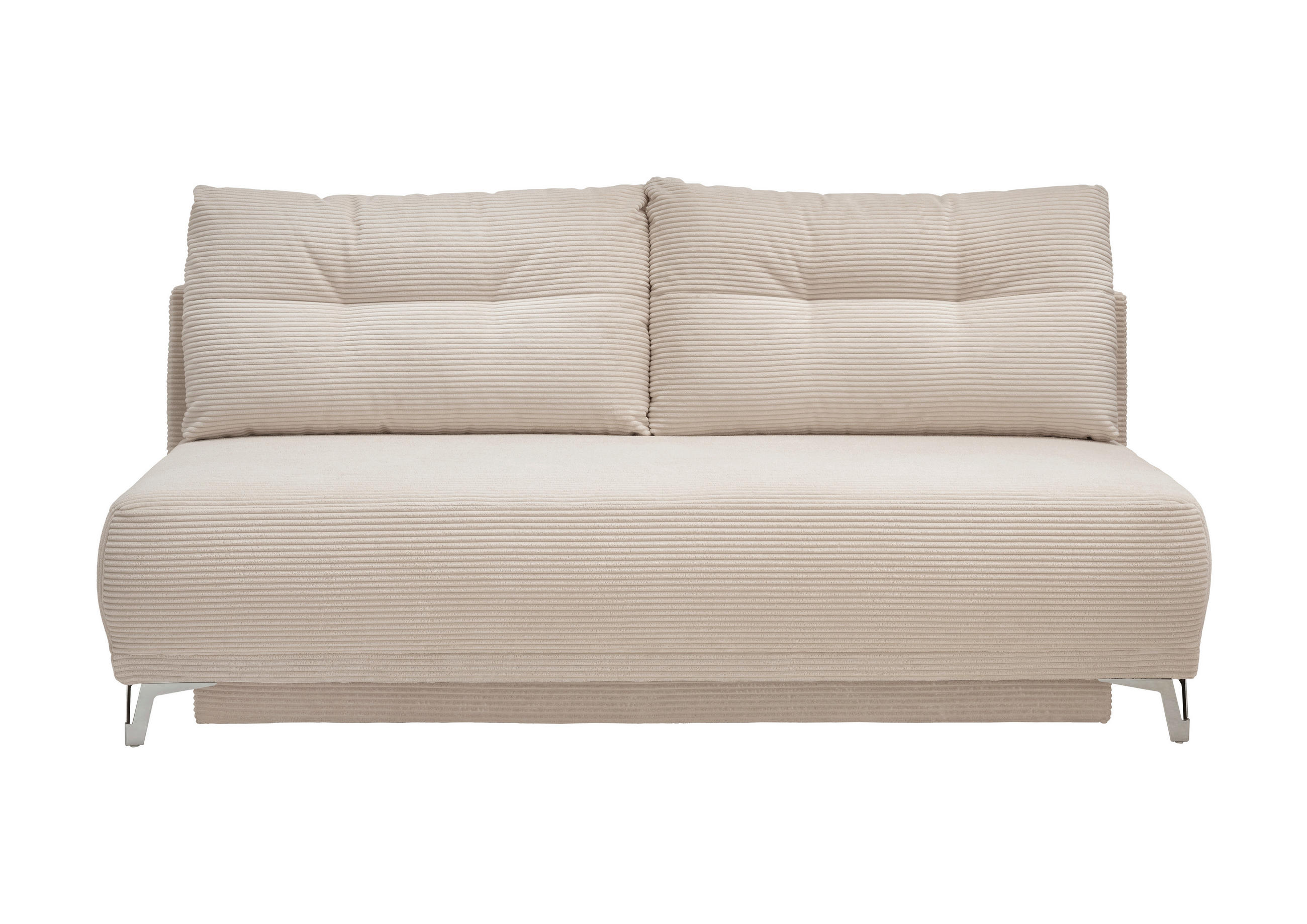 SCHLAFSOFA Cord Beige  - Chromfarben/Beige, MODERN, Textil/Metall (198/90/100cm) - Livetastic