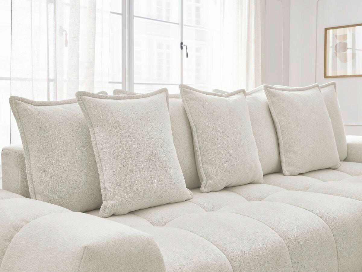 ECKSCHLAFSOFA EVEREST  mit Rücken echt, Armteil links, Armteil rechts Flachgewebe Weiß  - Schwarz/Weiß, MODERN, Kunststoff/Textil (318/180cm) - Livetastic