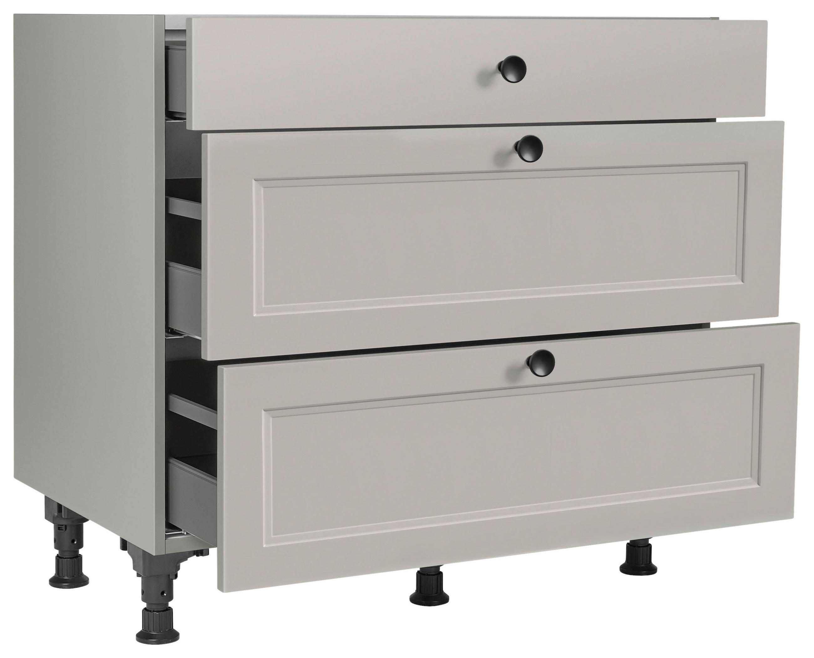 SCHUBKASTENUNTERSCHRANK 90/87/56 cm  in Grau  - Schwarz/Grau, MODERN, Holzwerkstoff/Metall (90/87/56cm) - Nobilia