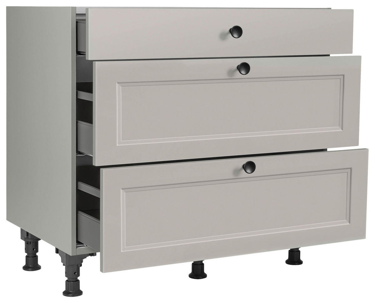 SCHUBKASTENUNTERSCHRANK 90/87/56 cm  in Grau  - Schwarz/Grau, MODERN, Holzwerkstoff/Metall (90/87/56cm) - Nobilia