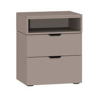 NACHTSCHRANK 45/55/43 cm  - Hellbraun/Schwarz, Design, Holzwerkstoff/Kunststoff (45/55/43cm) - Jutzler