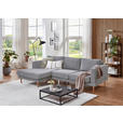 ECKSOFA  in Flachgewebe Hellgrau Rückenkissen, Rücken echt  154/240 cm  - Buchefarben/Hellgrau, KONVENTIONELL, Holz/Textil (154/240cm) - Carryhome