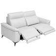 3-SITZER-SOFA in Leder Weiß  - Schwarz/Weiß, Design, Leder/Metall (208/105/98cm) - Emilio Belluti