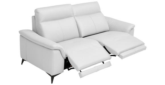 3-SITZER-SOFA in Leder Weiß - Schwarz/Weiß, Design, Leder/Metall (208/105/98cm) - Emilio Belluti
