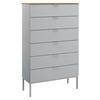 KOMMODE 80/138/42 cm  in Grau, Eichefarben  - Eichefarben/Alufarben, Trend, Holzwerkstoff/Kunststoff (80/138/42cm) - Stylife