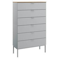 KOMMODE 80/138/42 cm  in Grau, Eichefarben  - Eichefarben/Alufarben, Trend, Holzwerkstoff/Kunststoff (80/138/42cm) - Stylife