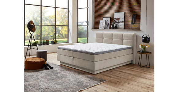 BOXSPRINGBETT 160/200 cm  in Naturfarben  - Schwarz/Naturfarben, KONVENTIONELL, Kunststoff/Textil (160/200cm) - Carryhome