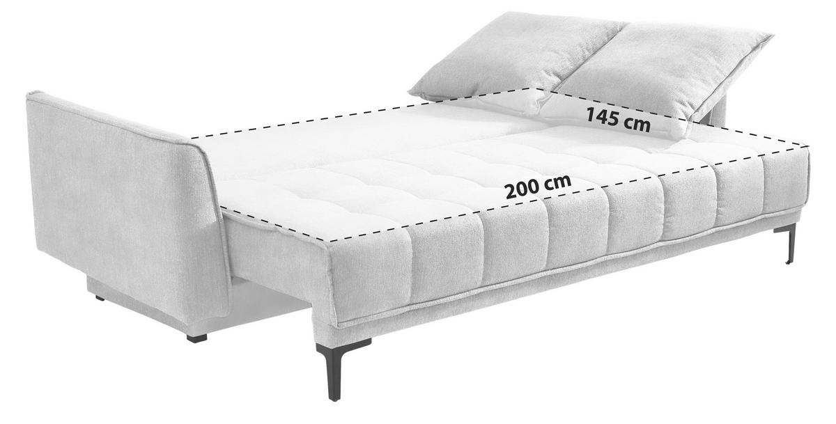 BÄDDSOFFA i flatväv grå  - svart/grå, Design, textil (235/70/108cm) - Livetastic