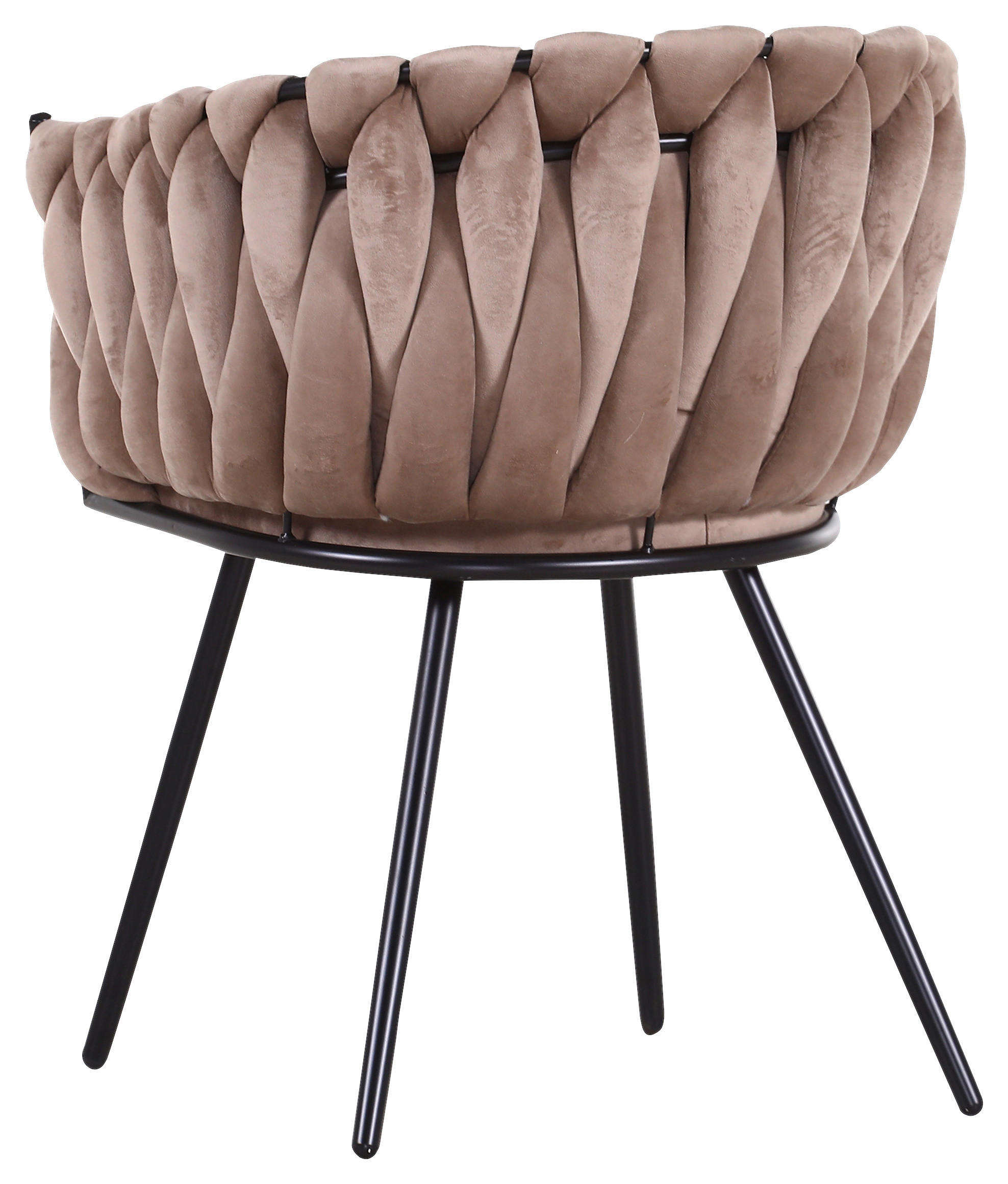 ARMLEHNSTUHL  in Aluminium Velours  - Hellbraun/Schwarz, LIFESTYLE, Textil/Metall (60/78/55cm) - Landscape
