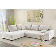 ECKSOFA Naturfarben Cord Zierkissen, Rückenkissen, Rücken echt  - Schwarz/Naturfarben, KONVENTIONELL, Holz/Textil (202/298cm) - Carryhome