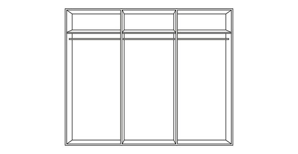 SCHWEBETÜRENSCHRANK 270/210/65 cm 3-türig Weiß - Alufarben/Weiß, Design, Glas/Holzwerkstoff (270/210/65cm) - Carryhome