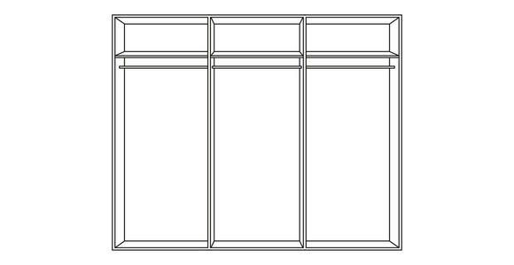 SCHWEBETÜRENSCHRANK 270/210/65 cm 3-türig  - Alufarben/Weiß, Design, Glas/Holzwerkstoff (270/210/65cm) - Carryhome