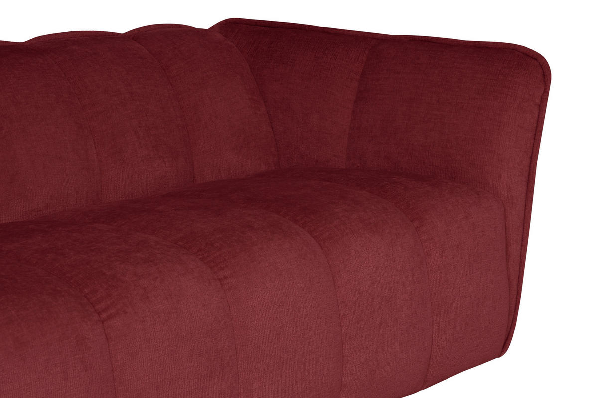 ECKSOFA LIVOLI in Chenille Bordeaux  160/246 cm  - Bordeaux/Schwarz, Design, Textil (160/246cm) - MID.YOU