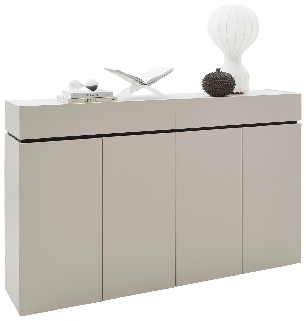 SIDEBOARD 180/111/40 cm  in Kaschmir  - Kaschmir/Schwarz, Design, Holzwerkstoff/Kunststoff (180/111/40cm) - Voleo