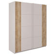 SCHWEBETÜRENSCHRANK  in Eichefarben, Sandfarben  - Sandfarben/Eichefarben, KONVENTIONELL, Holzwerkstoff/Metall (170/211/68cm) - Hom`in