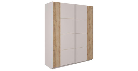 SCHWEBETÜRENSCHRANK in Eichefarben, Sandfarben - Sandfarben/Eichefarben, KONVENTIONELL, Holzwerkstoff/Metall (170/211/68cm) - Hom`in