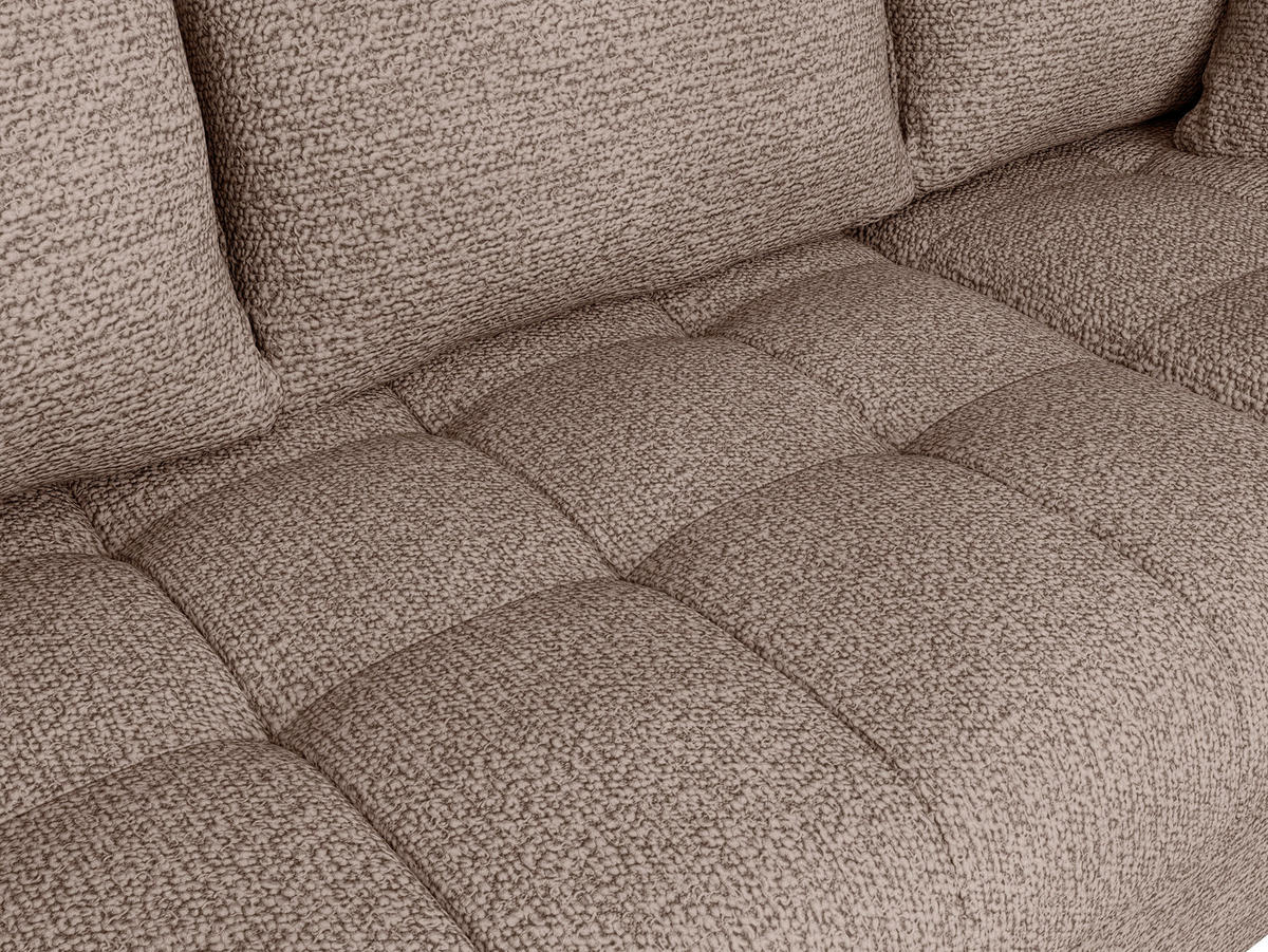 ECKSOFA Braun Struktur, Bouclé  - Schwarz/Braun, Design, Textil (177/276cm) - MID.YOU