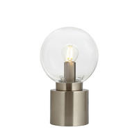 TISCHLEUCHTE - Opal/Nickelfarben, Design, Glas/Metall (15/24,5cm) - Globo