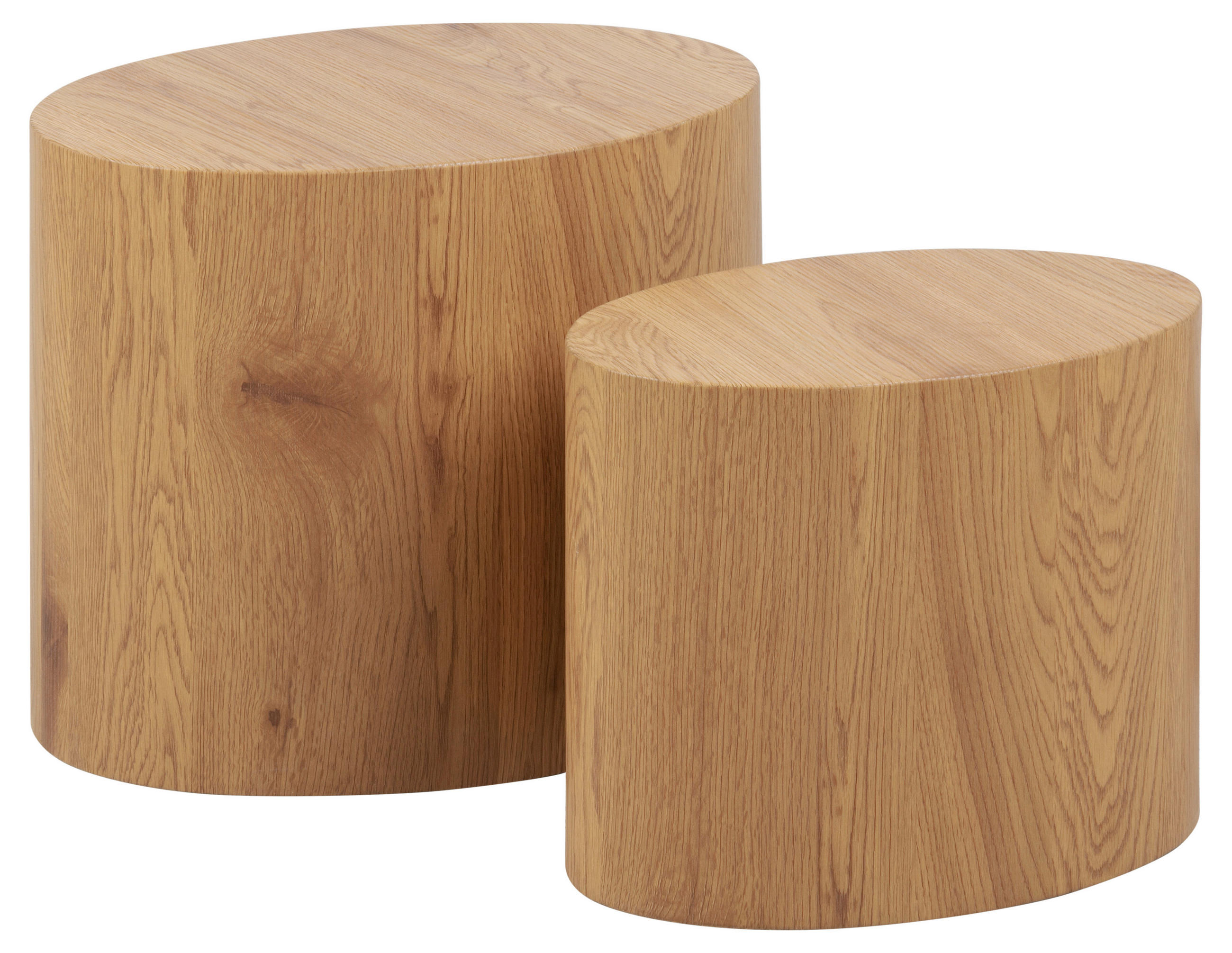 BEISTELLTISCHSET oval Eichefarben  - Eichefarben, Trend, Holzwerkstoff (33/48/40cm)
