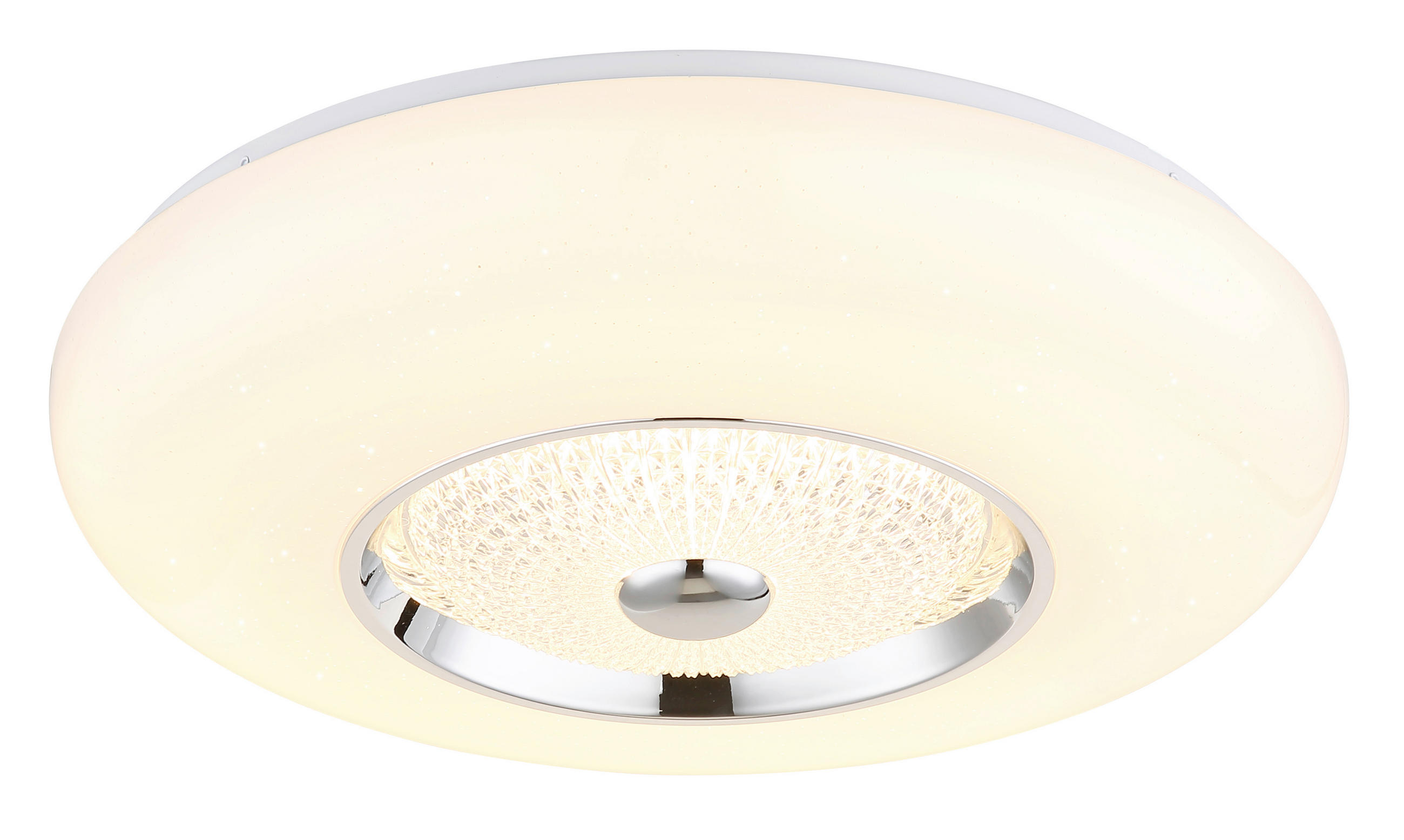 LED-DECKENLEUCHTE 48,5/11 cm   - Klar/Chromfarben, Design, Kunststoff/Metall (48,5/11cm) - Globo