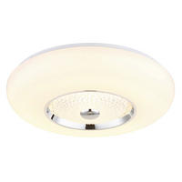 LED-DECKENLEUCHTE 48,5/11 cm   - Klar/Chromfarben, Design, Kunststoff/Metall (48,5/11cm) - Globo