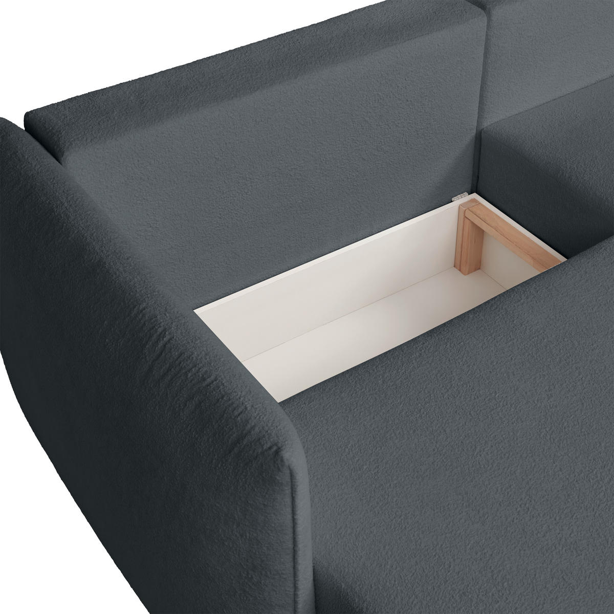 ECKSOFA Dunkelgrau Jersey  - Dunkelgrau/Schwarz, KONVENTIONELL, Kunststoff/Textil (238/148cm) - Carryhome