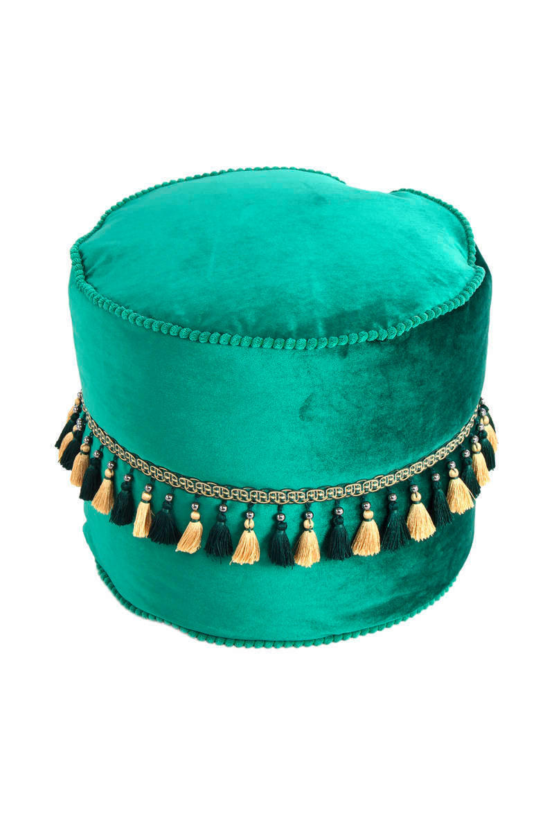 POUF Samt  - Goldfarben/Grün, LIFESTYLE, Textil (45/38/45cm) - Livetastic