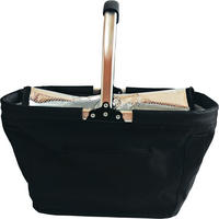 NÁKUPNÝ KOŠÍK čierna - čierna, Basics, kov/textil (50/27/27cm) - Boxxx