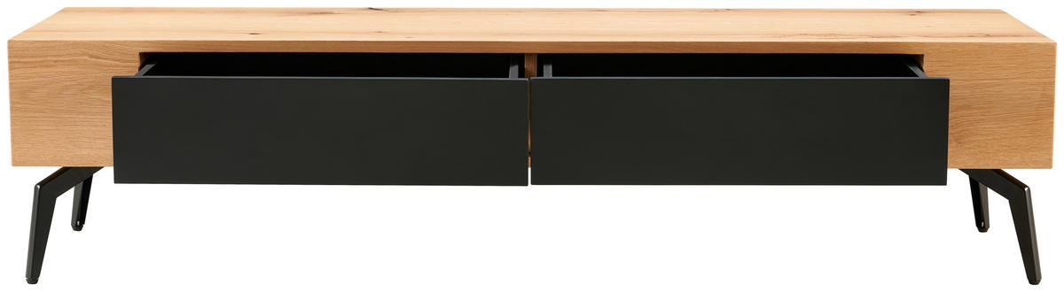 LOWBOARD  in 160/38/40 cm  - Schwarz/Naturfarben, Design, Holz/Metall (160/38/40cm) - Livetastic