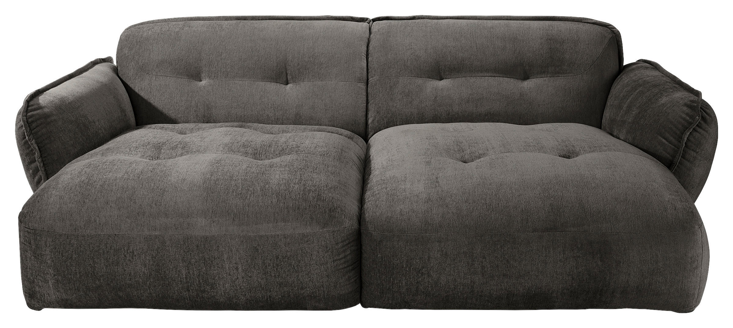 BIGSOFA BE FLUFFY Chenille Anthrazit  - Anthrazit/Schwarz, MODERN, Kunststoff/Textil (285/87/184cm) - Trendmanufaktur