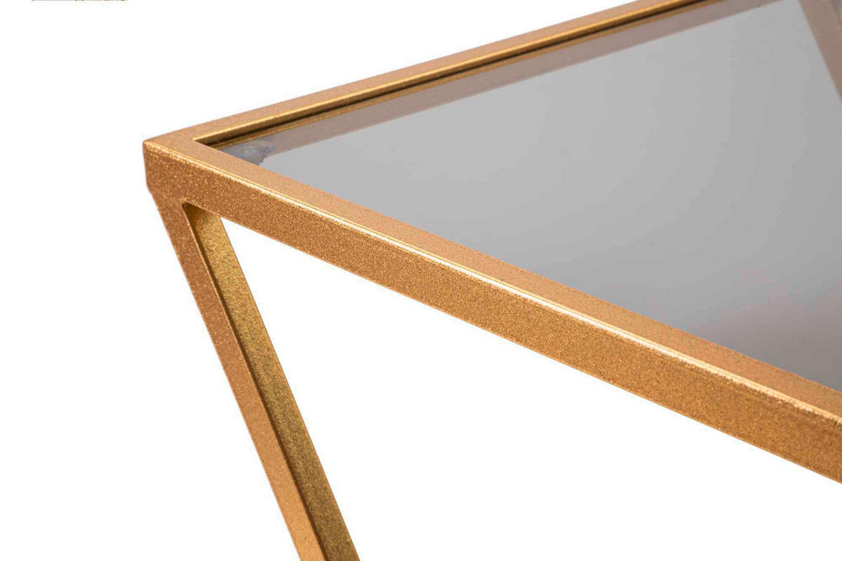 COUCHTISCH - Goldfarben, Basics, Glas/Metall (40/60/40cm)