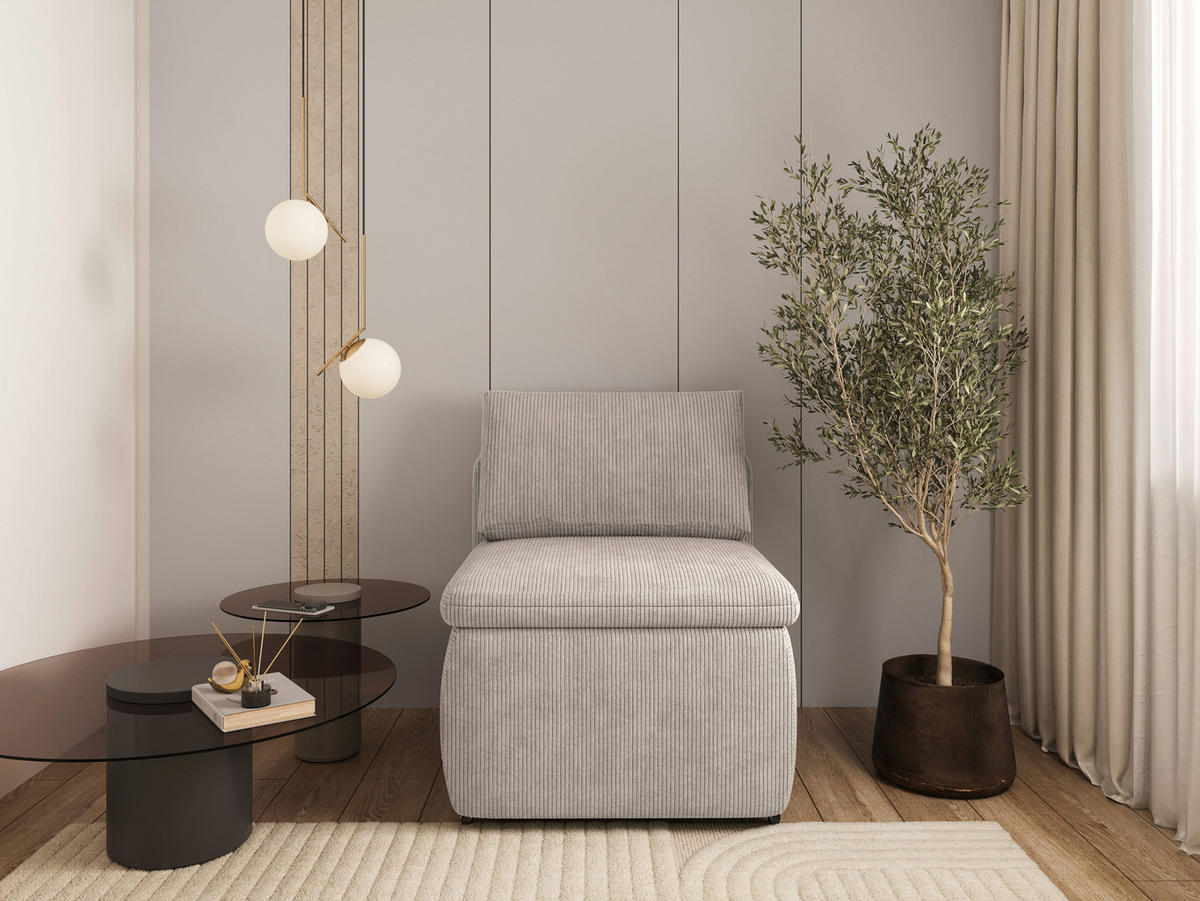 SCHLAFSESSEL Cord Naturfarben  - Schwarz/Naturfarben, KONVENTIONELL, Kunststoff/Textil (87/95/87cm) - Boxxx