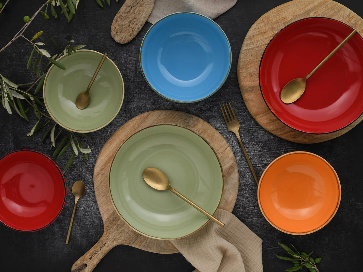 SCHÜSSELSET Nature Collection Mediterran 12-teilig  - Multicolor, Basics, Keramik - Creatable