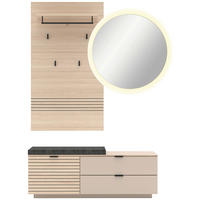GARDEROBE 4-teilig  in 143/202/38 cm  - Kaschmir/Eichefarben, Design, Holzwerkstoff/Textil (143/202/38cm) - Xora