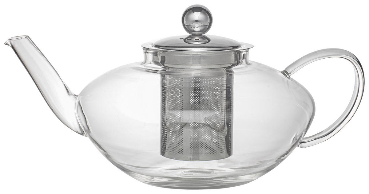 TEEKANNE 1,3 l  - Klar/Edelstahlfarben, Konventionell, Glas/Metall (1,3l) - Novel