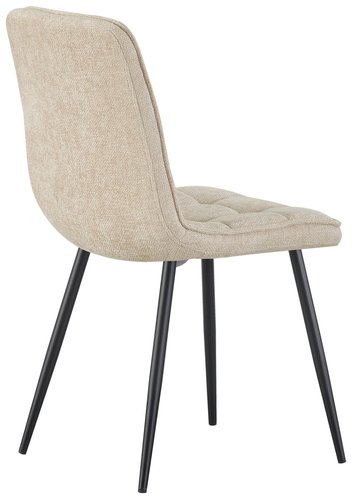 STUHL  in Eisen Leinenoptik Holz, Metall, Textil  - Beige/Schwarz, KONVENTIONELL, Holz/Textil (45/89/58cm) - MID.YOU