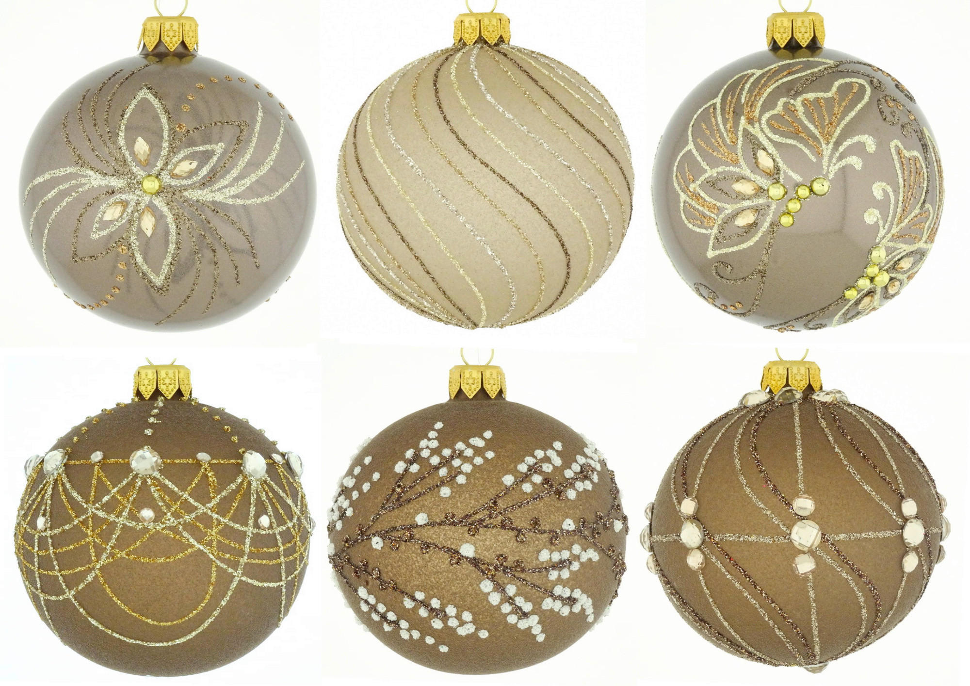 CHRISTBAUMKUGEL 8 cm  - Hellbraun/Beige, LIFESTYLE, Glas/Metall (8cm) - X-Mas