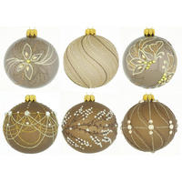 KARÁCSONYFAGÖMB - bézs/világosbarna, Lifestyle, Üveg/fém (8cm) - X-Mas