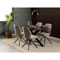 ESSTISCH in Keramik  - Schwarz, Trend, Keramik/Metall (135/76/80cm) - MID.YOU