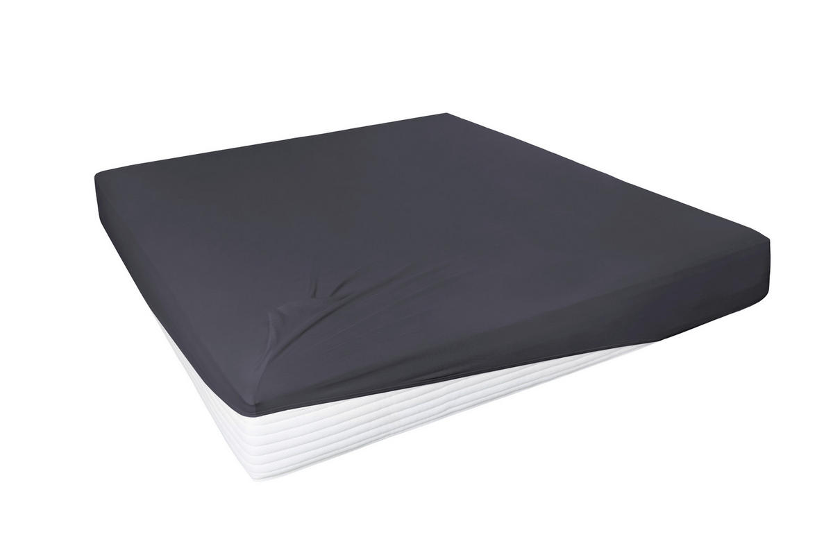 SPANNLEINTUCH 100/200 cm Jersey  - Anthrazit, Basics, Textil (100/200cm)