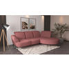 ECKSOFA DANCE E Aubergine Chenille  - Aubergine/Schwarz, MODERN, Textil/Metall (313/208cm) - Sit & More