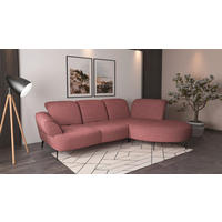 ECKSOFA DANCE E Aubergine Chenille  - Aubergine/Schwarz, MODERN, Textil/Metall (313/208cm) - Sit & More
