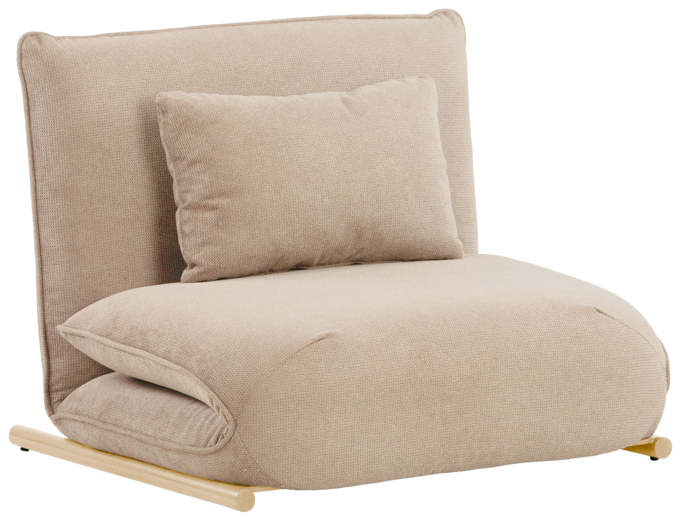 SESSEL in Samt Creme, Nussbaumfarben  - Nussbaumfarben/Creme, Design, Textil/Metall (93/97/80cm) - MID.YOU
