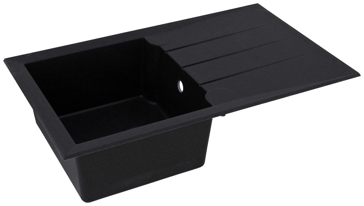 SPÜLE 1712ALINEO81X50S  - Schwarz, Trend, Stein (81/21/50cm) - Respekta