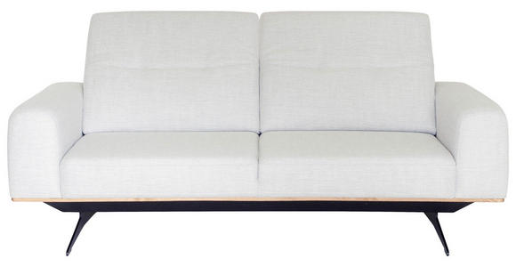 3-SITZER-SOFA in Struktur Weiß - Schwarz/Weiß, Design, Textil/Metall (205/76-97/102cm) - Novel