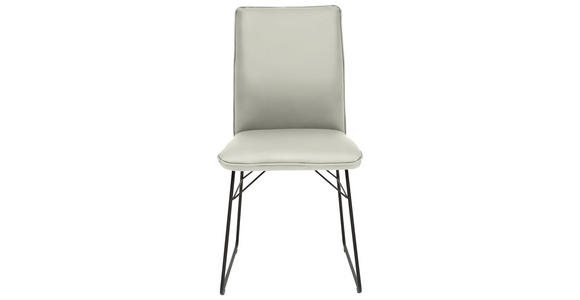 STUHL  in Stahl Mikrofaser Metall, Textil  - Hellgrau/Schwarz, Design, Textil/Metall (46/91/60cm) - Dieter Knoll