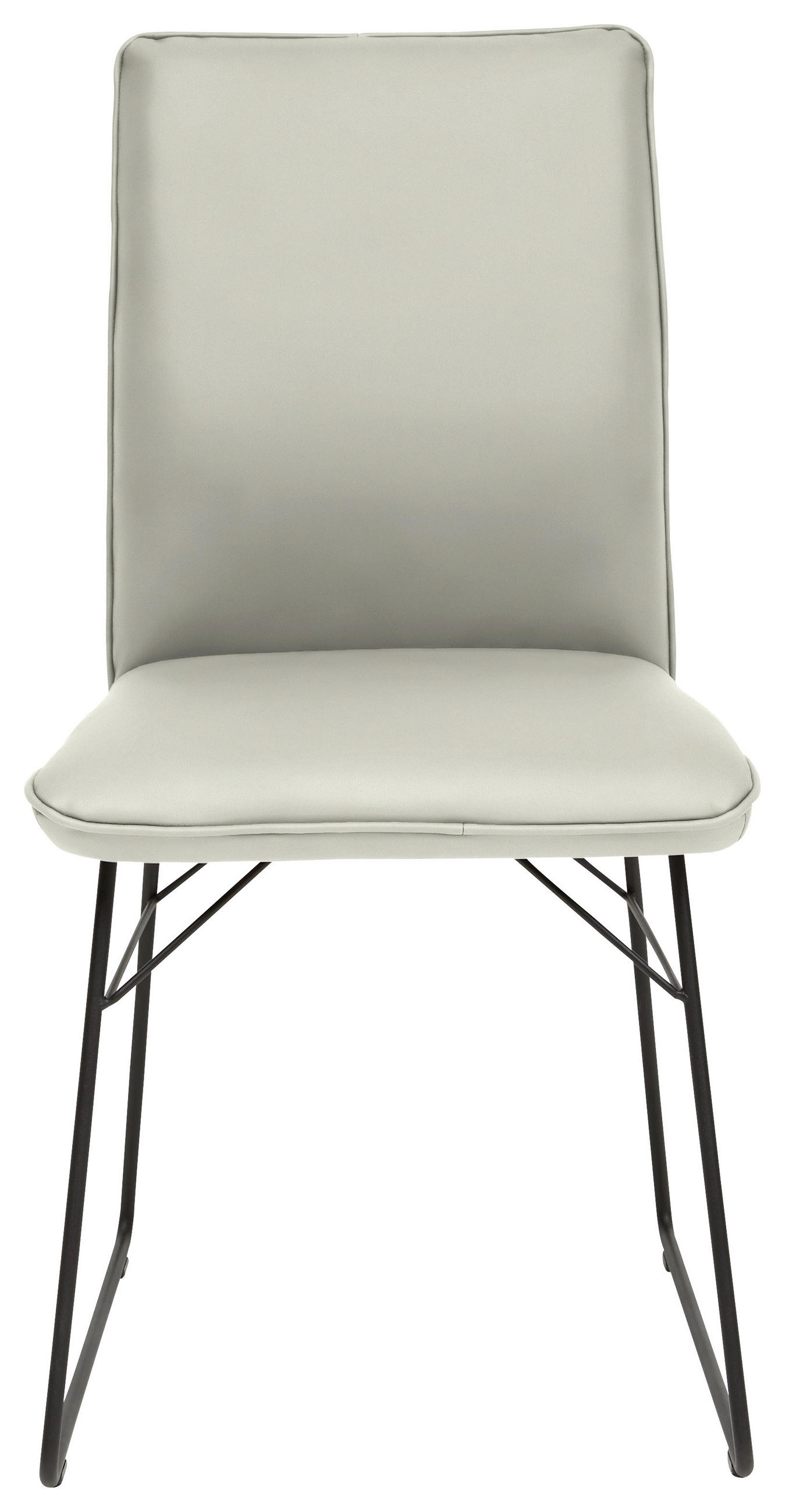 STUHL  in Stahl Mikrofaser Metall, Textil  - Hellgrau/Schwarz, Design, Textil/Metall (46/91/60cm) - Dieter Knoll