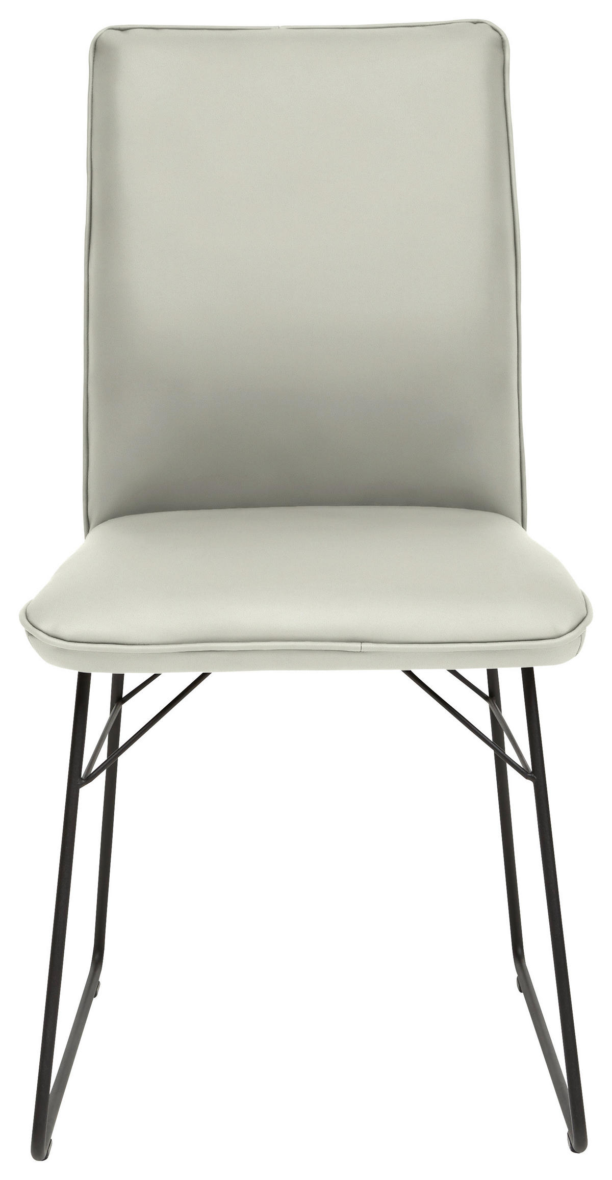 STUHL  in Stahl Mikrofaser Metall, Textil  - Hellgrau/Schwarz, Design, Textil/Metall (46/91/60cm) - Dieter Knoll