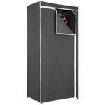 STOFFSCHRANK in Grau  - Grau, Basics, Kunststoff/Textil (75/160/50cm) - Carryhome