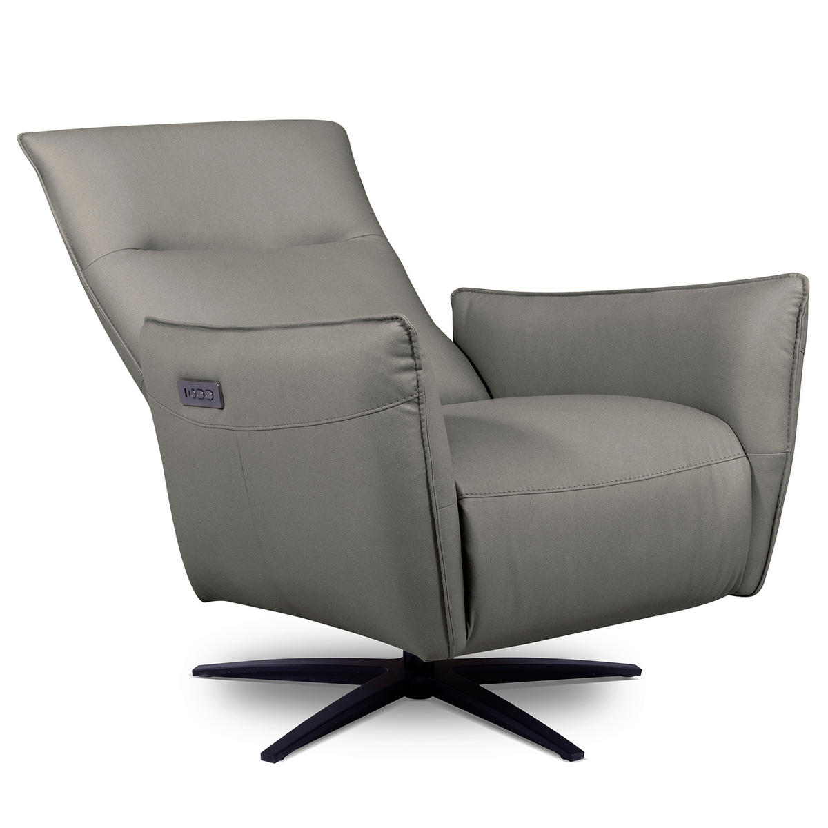 RELAXSESSEL Textil Grau  - Schwarz/Grau, Design, Textil/Metall (77/107/88cm) - Livetastic